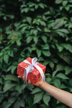 一个人手里拿着礼物盒图片